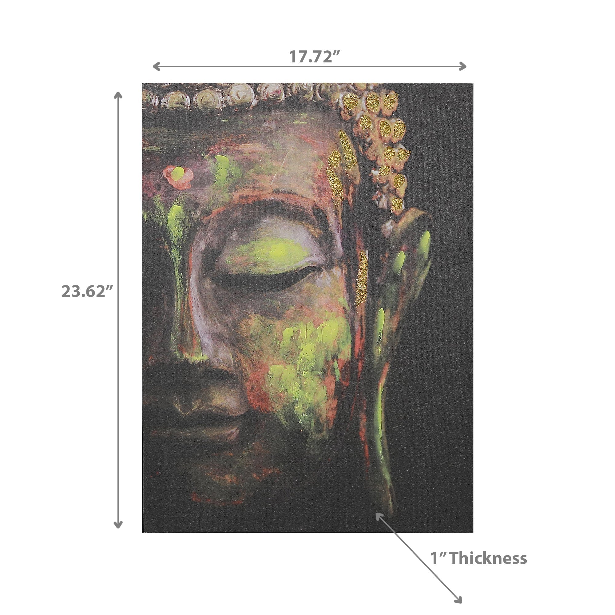 Canvas Wall Art Painting of Buddha Head, Spiritual Wall Decor, Meditation Room Accent, Zen Home Decoration
