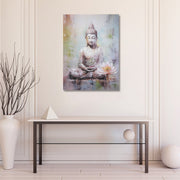 Canvas Wall Art Painting of Buddha with Lotus Flower, Spiritual Home Decor, Meditation Room Accent, Zen Wall Decoration