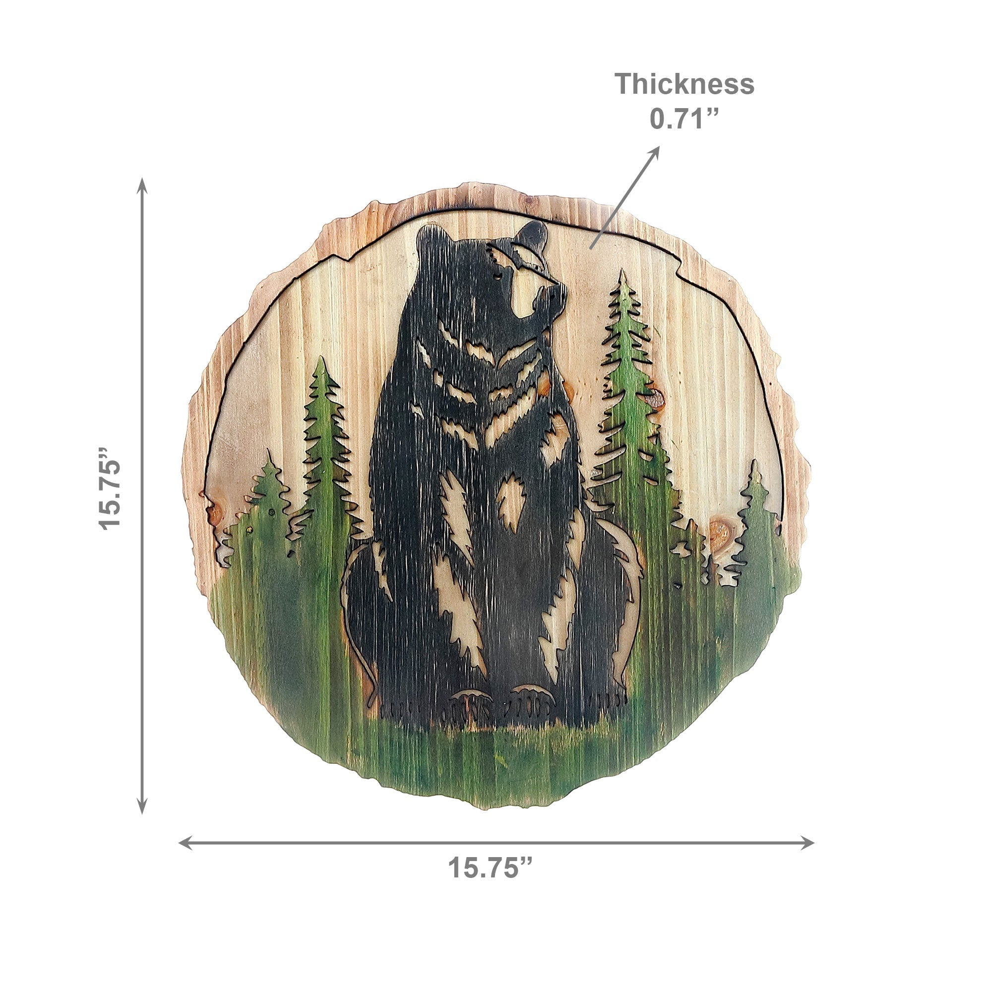 Laser-Cut Bear in Forest Decorative Wall Art