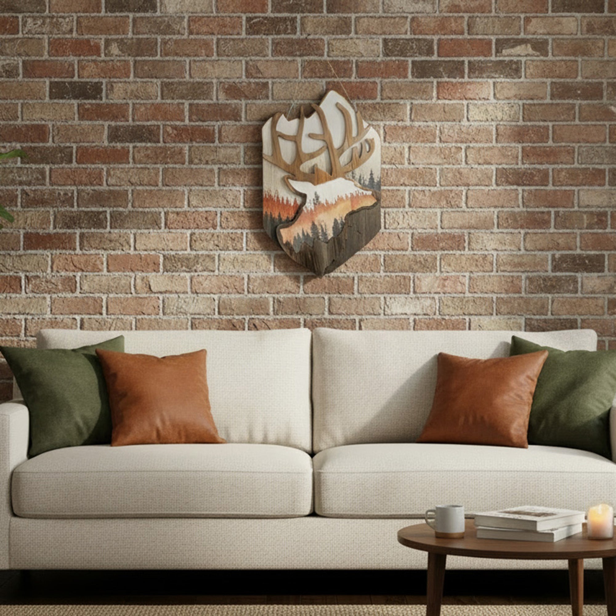 Laser-Cut Stag Head Wall Decor Accent