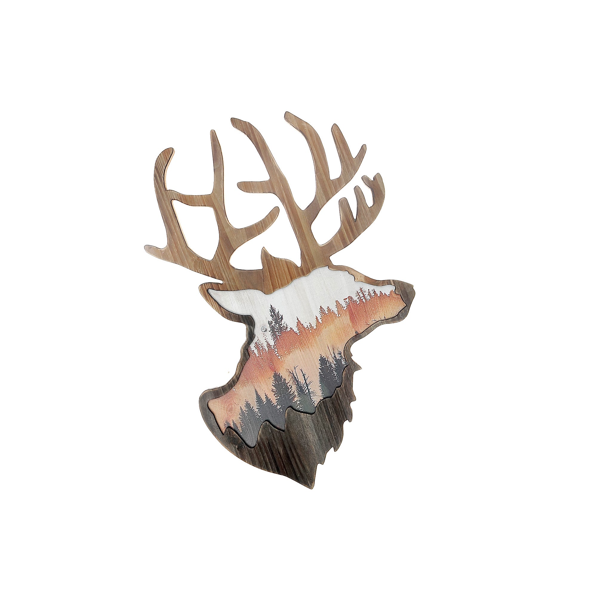 Laser-Cut Stag Head Wall Decor Accent