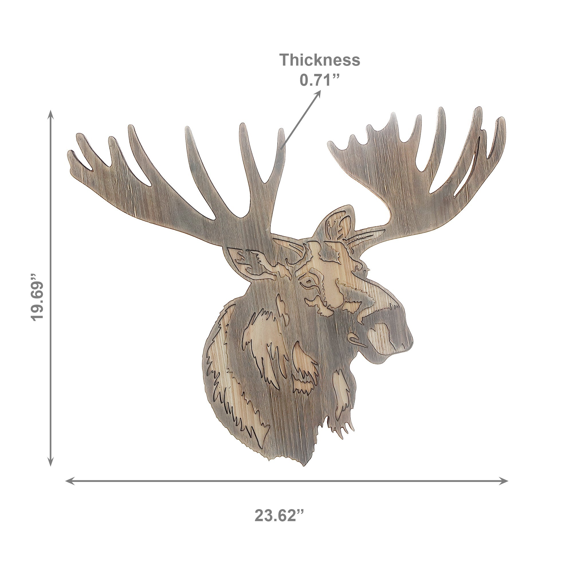 Laser-Cut Moose Head Decorative Wall Art