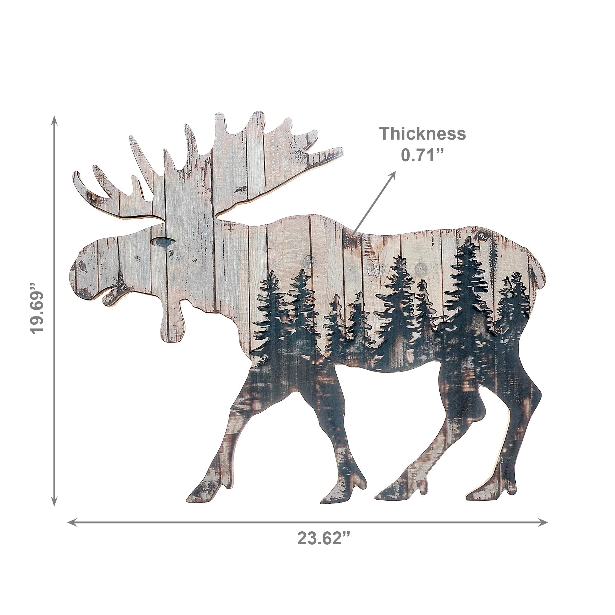 Laser-Cut Walking Moose Wall Decor Silhouette