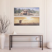 Highland Cattle Canvas Wall Art – Assorted Designs - Set of 2