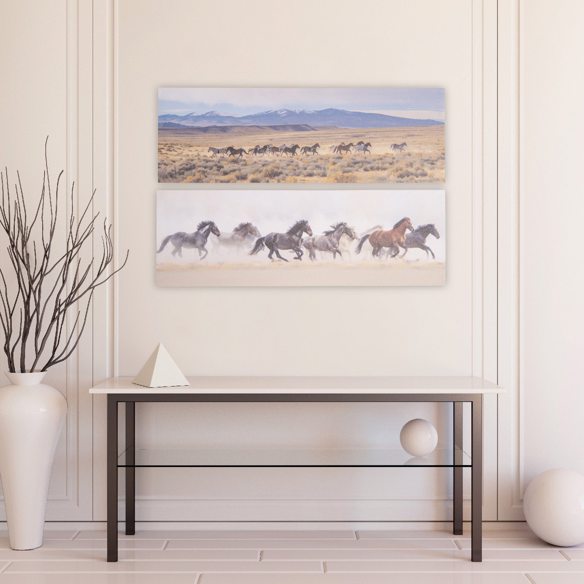 Running Horses Canvas Wall Art – Assorted Designs - Set of 2