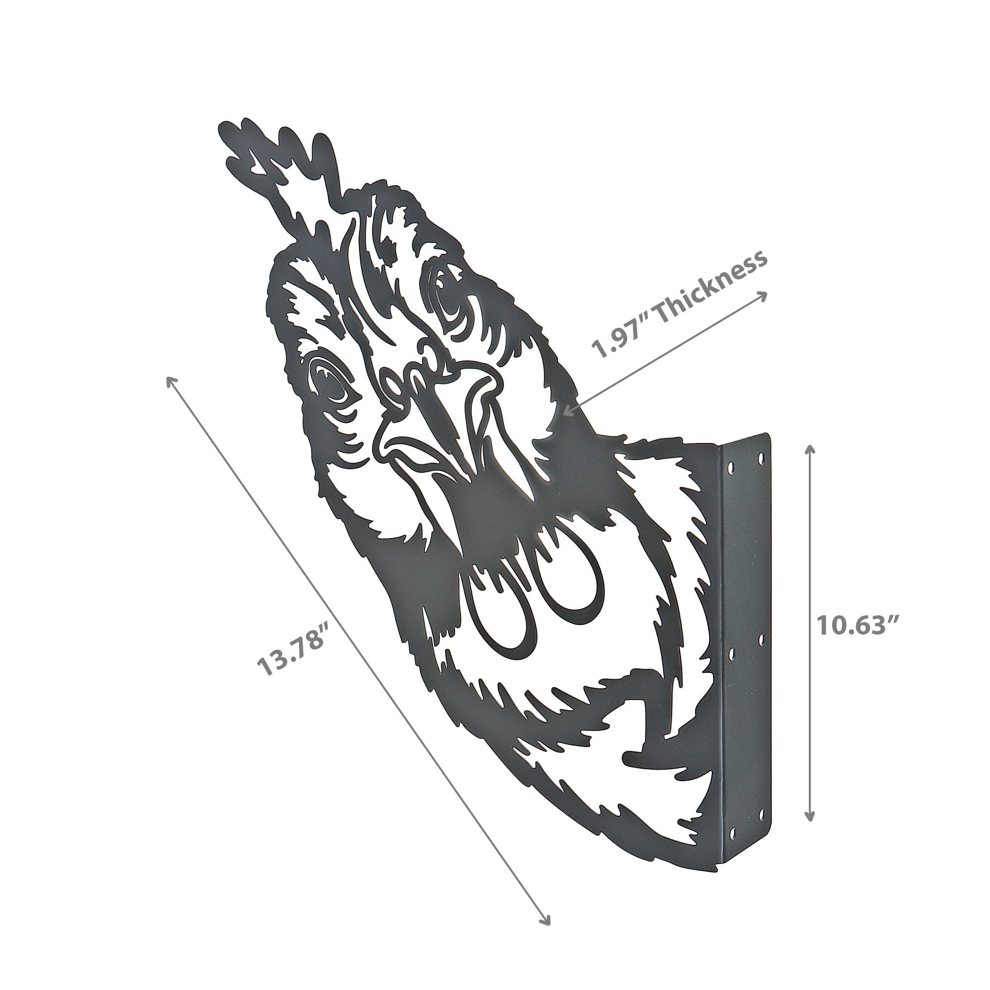 Metal Black Wall Decor Peeking Rooster, Black Metal Rooster Wall Decor, Country Kitchen Accent