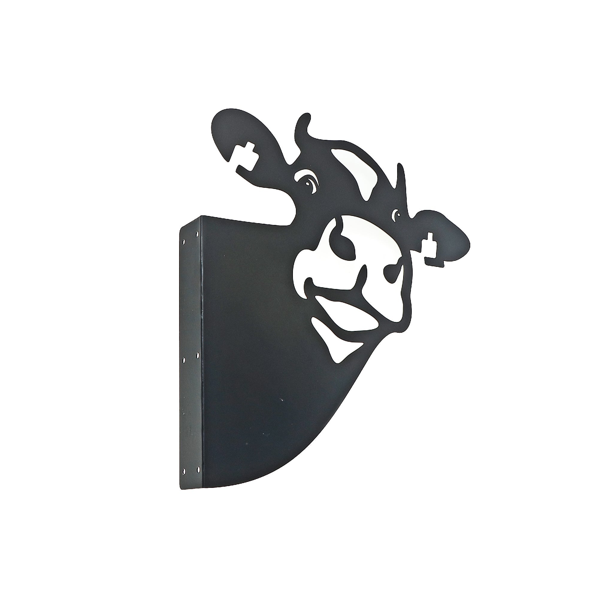 Metal Black Wall Decor Peeping Cow, Black Metal Peeping Cow Wall Decor, Farmhouse Accent