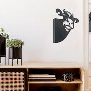 Metal Black Wall Decor Peeping Cow, Black Metal Peeping Cow Wall Decor, Farmhouse Accent