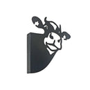 Metal Black Wall Decor Peeping Cow