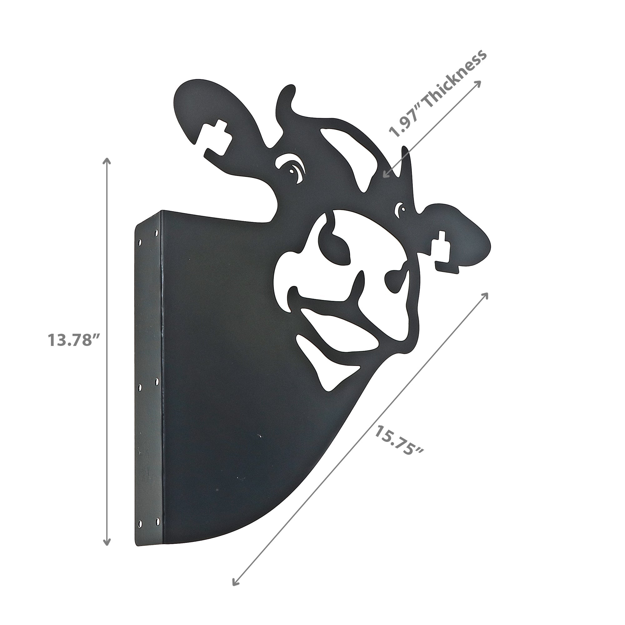 Metal Black Wall Decor Peeping Cow, Black Metal Peeping Cow Wall Decor, Farmhouse Accent