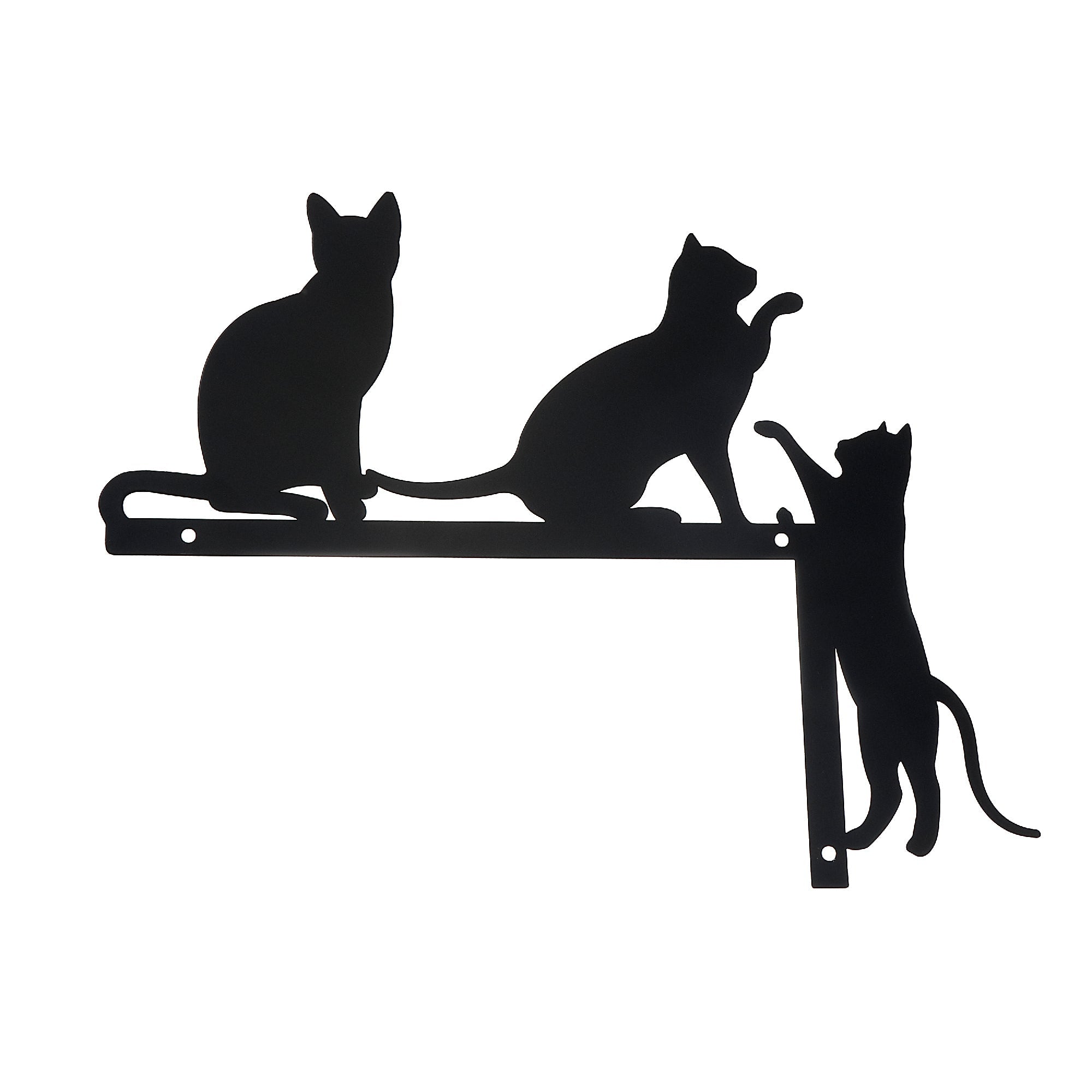 Metal Black Wall Decor Cats Playing, Black Metal Cats Playing Wall Art, Whimsical Decor