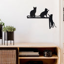 Metal Black Wall Decor Cats Playing