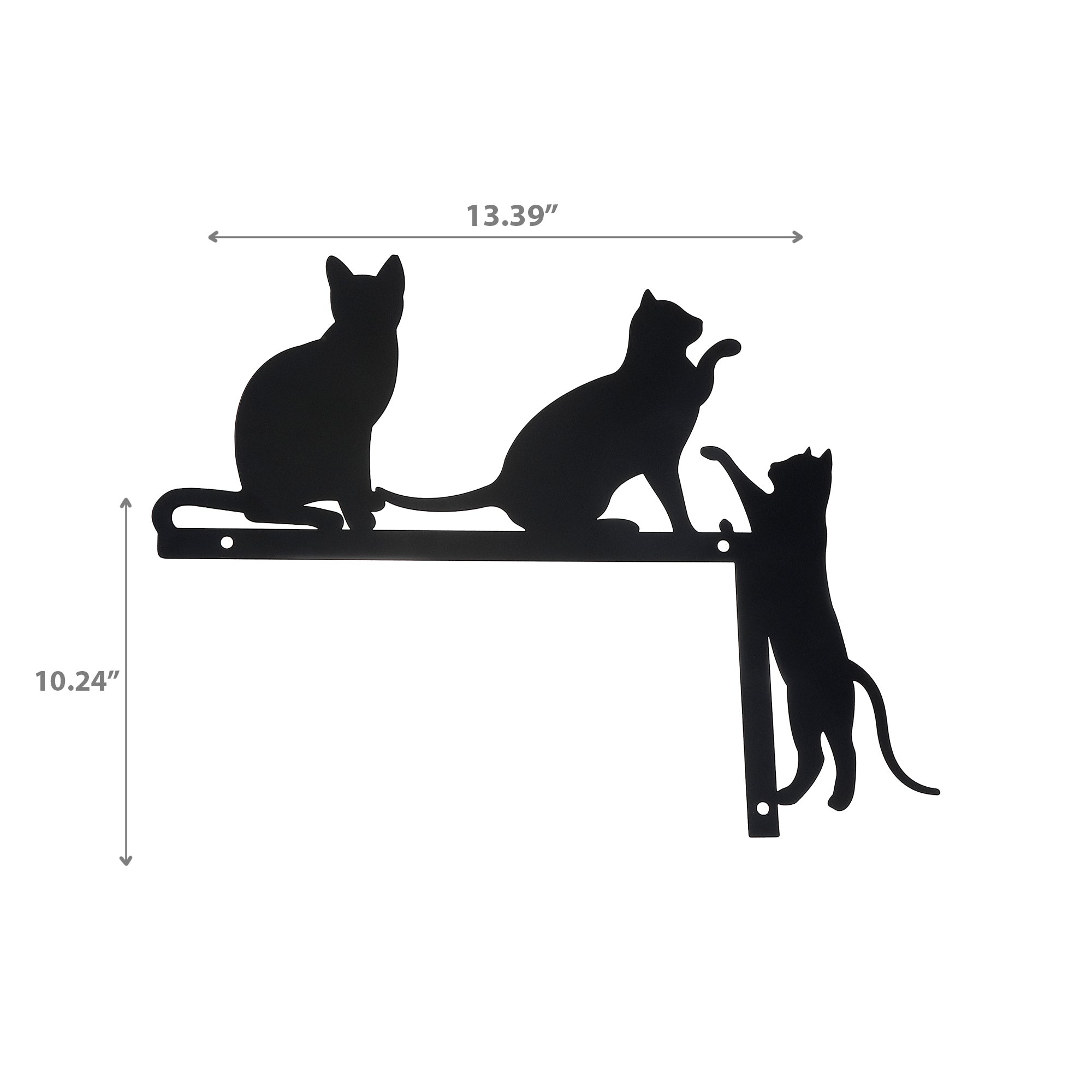 Metal Black Wall Decor Cats Playing, Black Metal Cats Playing Wall Art, Whimsical Decor