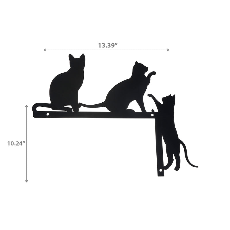 Metal Black Wall Decor Cats Playing