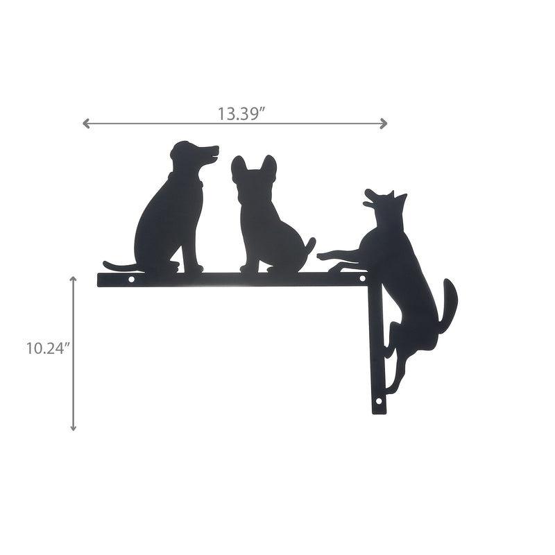 Metal Black Wall Decor Dogs Playing