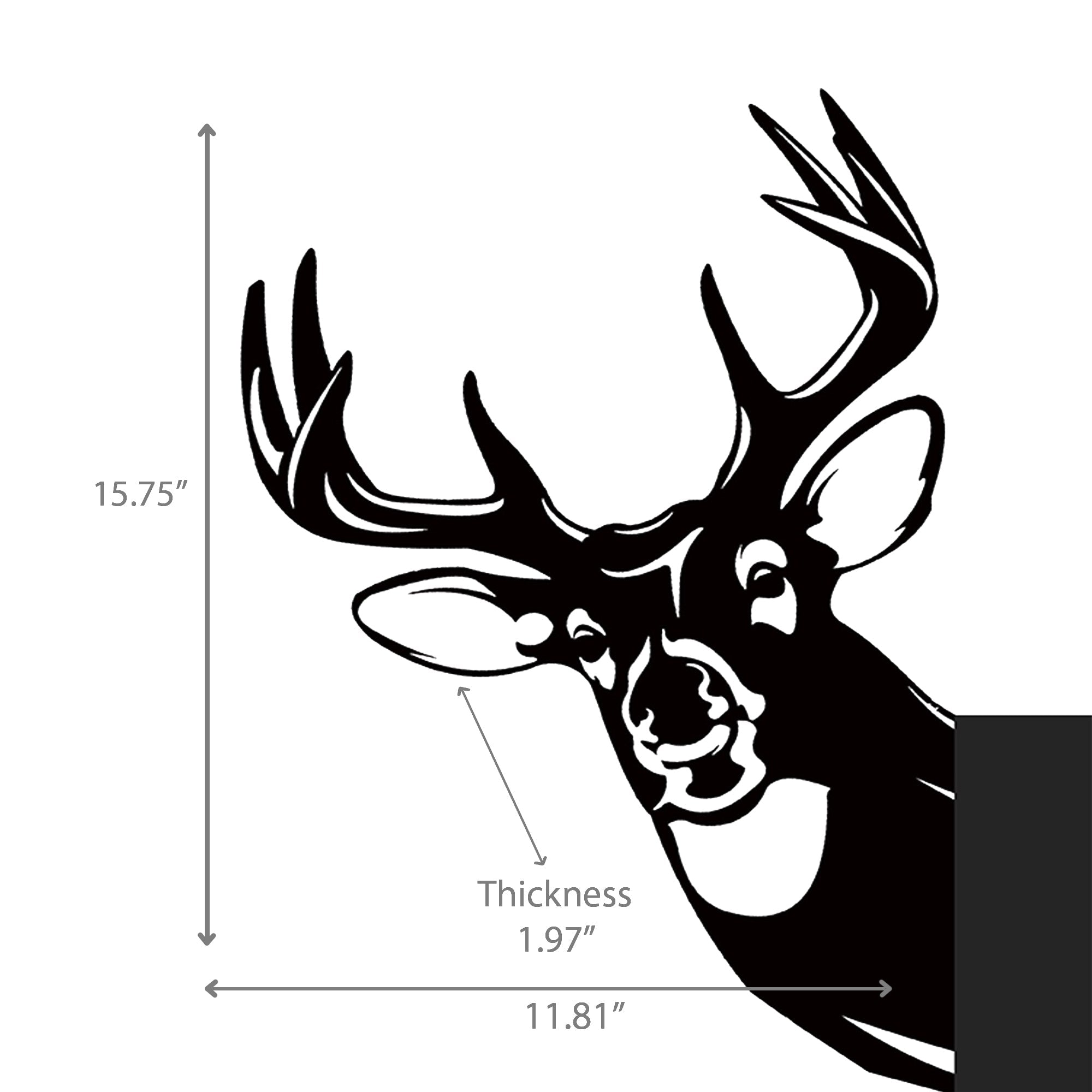 Metal Black Wall Decor Peeping Deer, Black Metal Peeping Deer Wall Decor, Lodge Style Accent