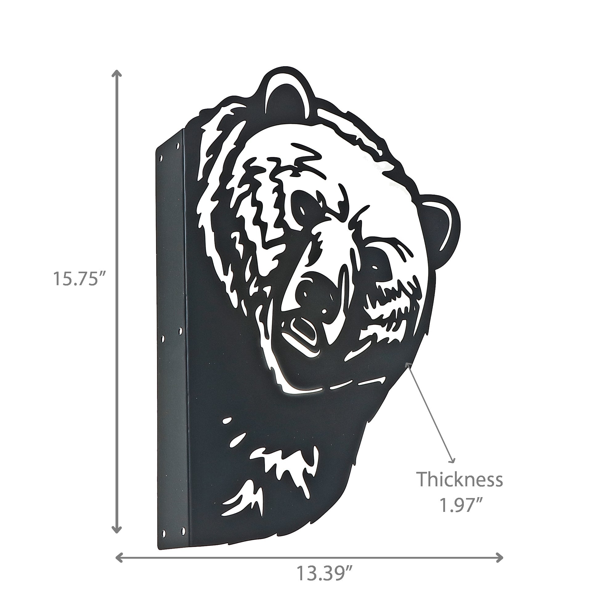 Metal Black Wall Decor Peeping Bear, Black Metal Peeping Bear Wall Decor, Cabin Style Accent
