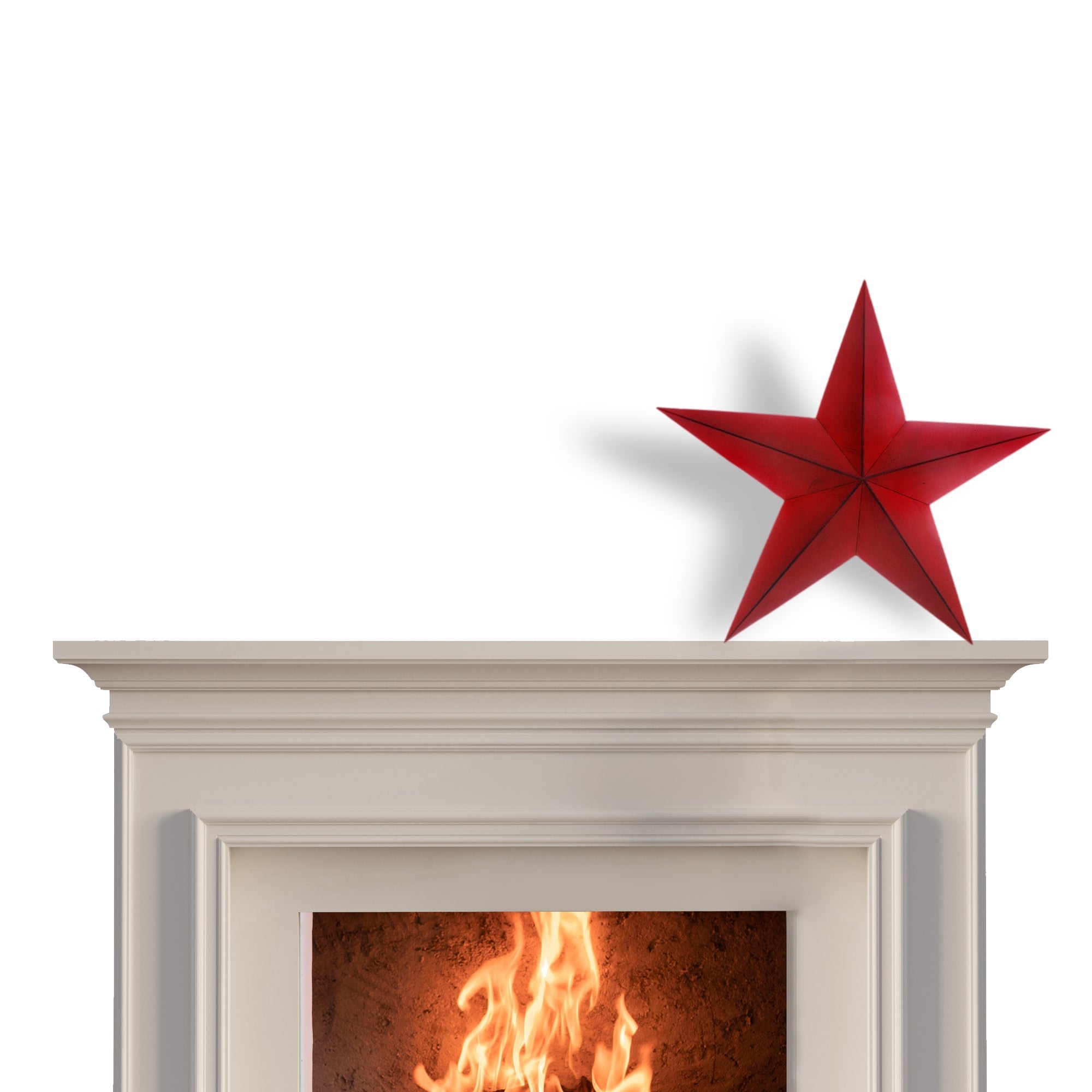 Metal Red Star Wall Decor, Red Metal Star Wall Decor, Rustic Farmhouse Accent