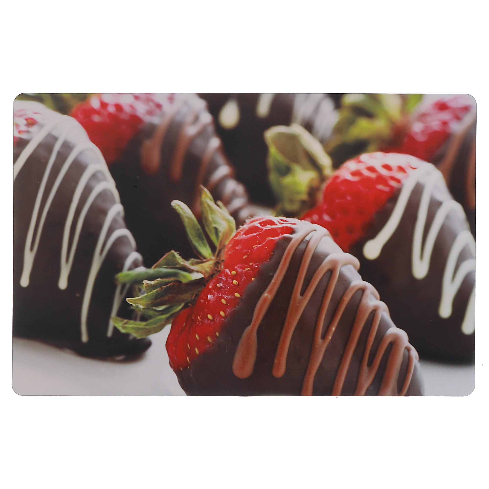 Chocolate Covered Strawberry Plastic Placemat Set of 12 – Kids Food-Themed Dining Mats