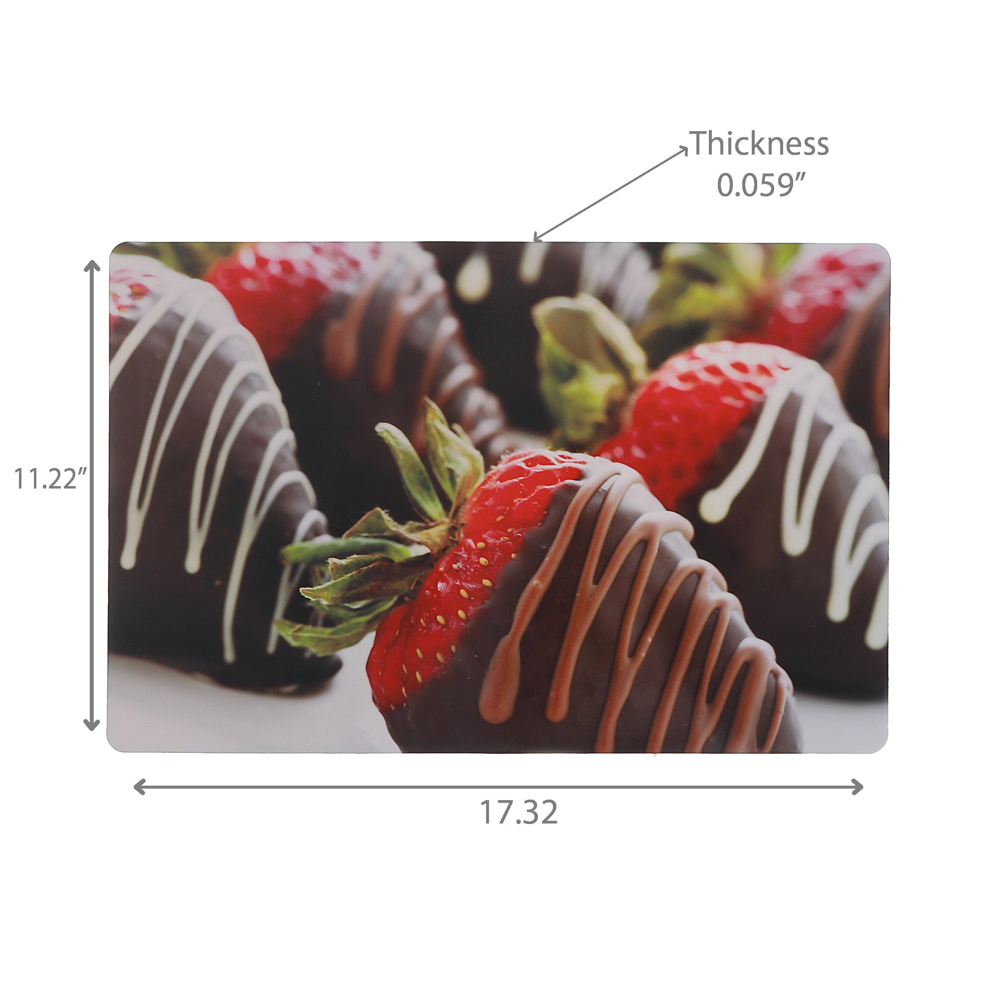 Chocolate Covered Strawberry Plastic Placemat Set of 12 – Kids Food-Themed Dining Mats