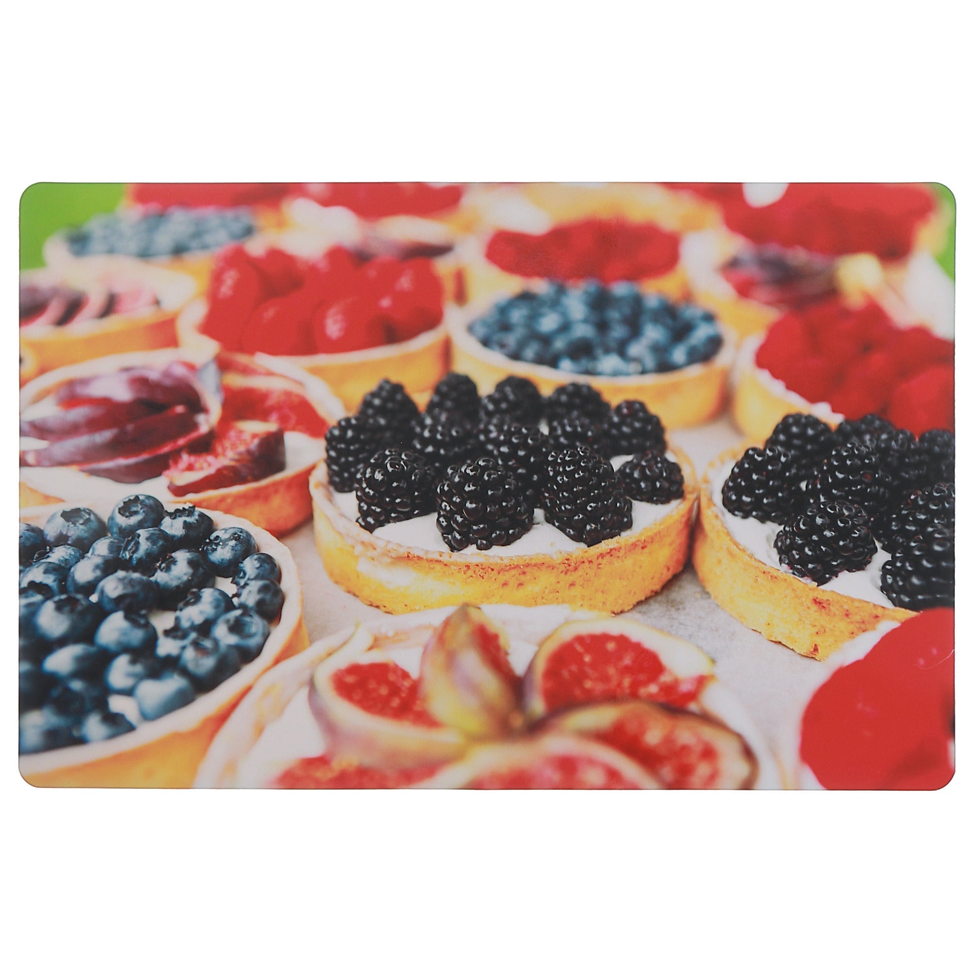 Fruit Tart Plastic Placemat Set of 12 – Kids Food-Themed Tableware, Fun Dining Mats