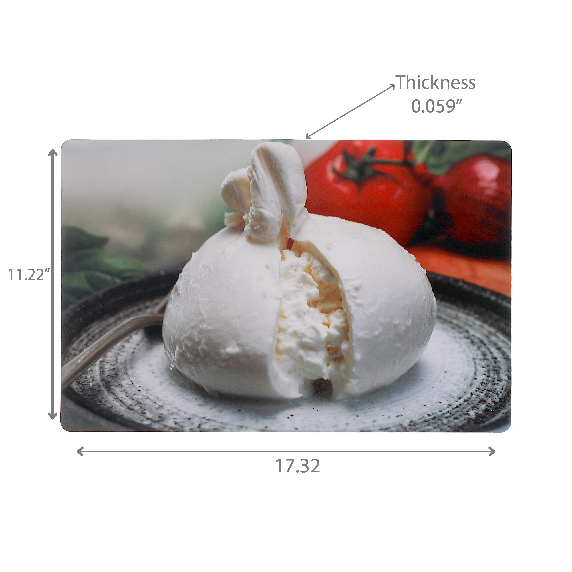 Burrata Cheese Plastic Placemat Set of 12 – Food-Themed Kids Tableware, Dining Mats