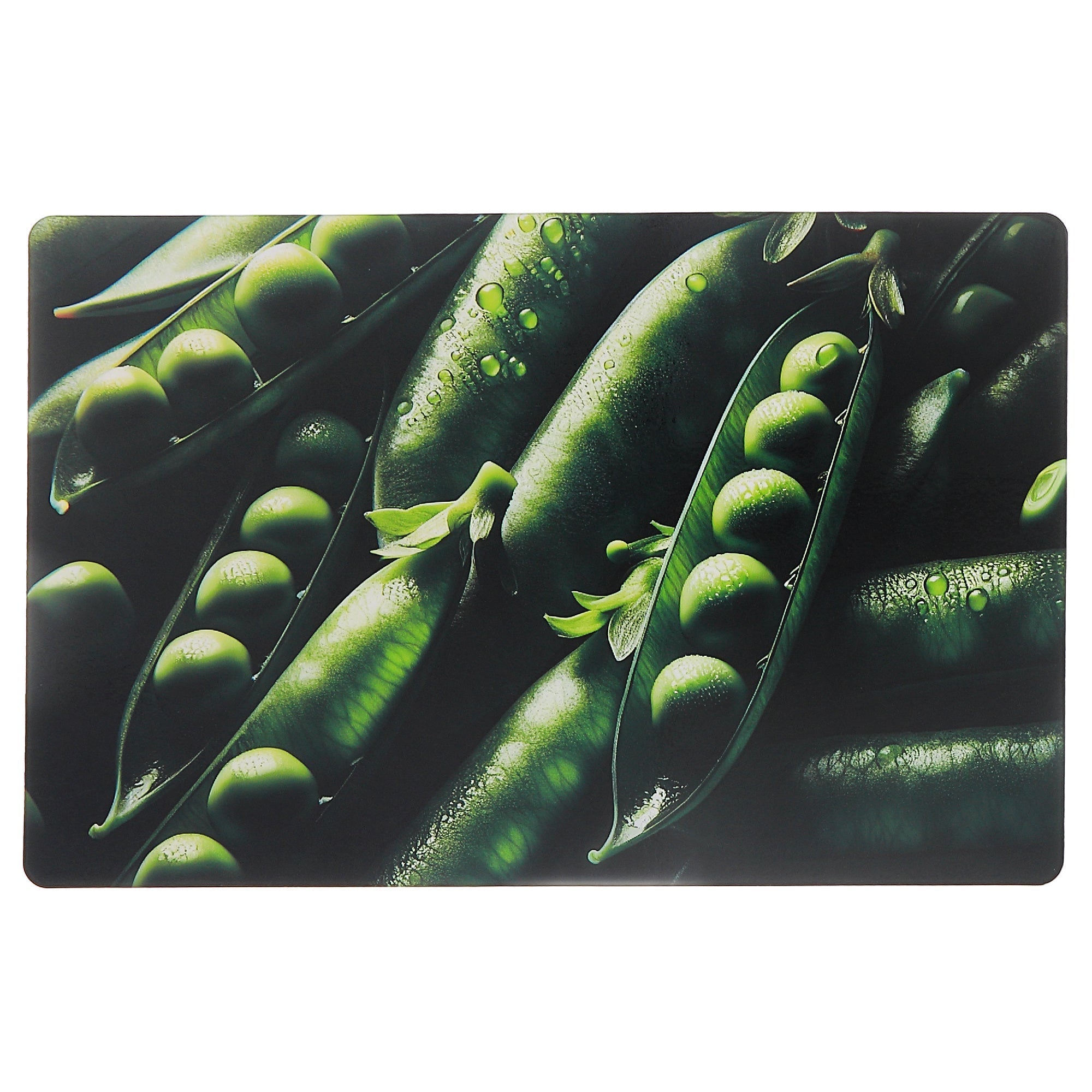 Snow Peas Plastic Placemat Set of 12 – Vegetable-Themed Tableware, Kids Dining Mats