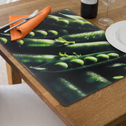 Snow Peas Plastic Placemat Set of 12 – Vegetable-Themed Tableware, Kids Dining Mats