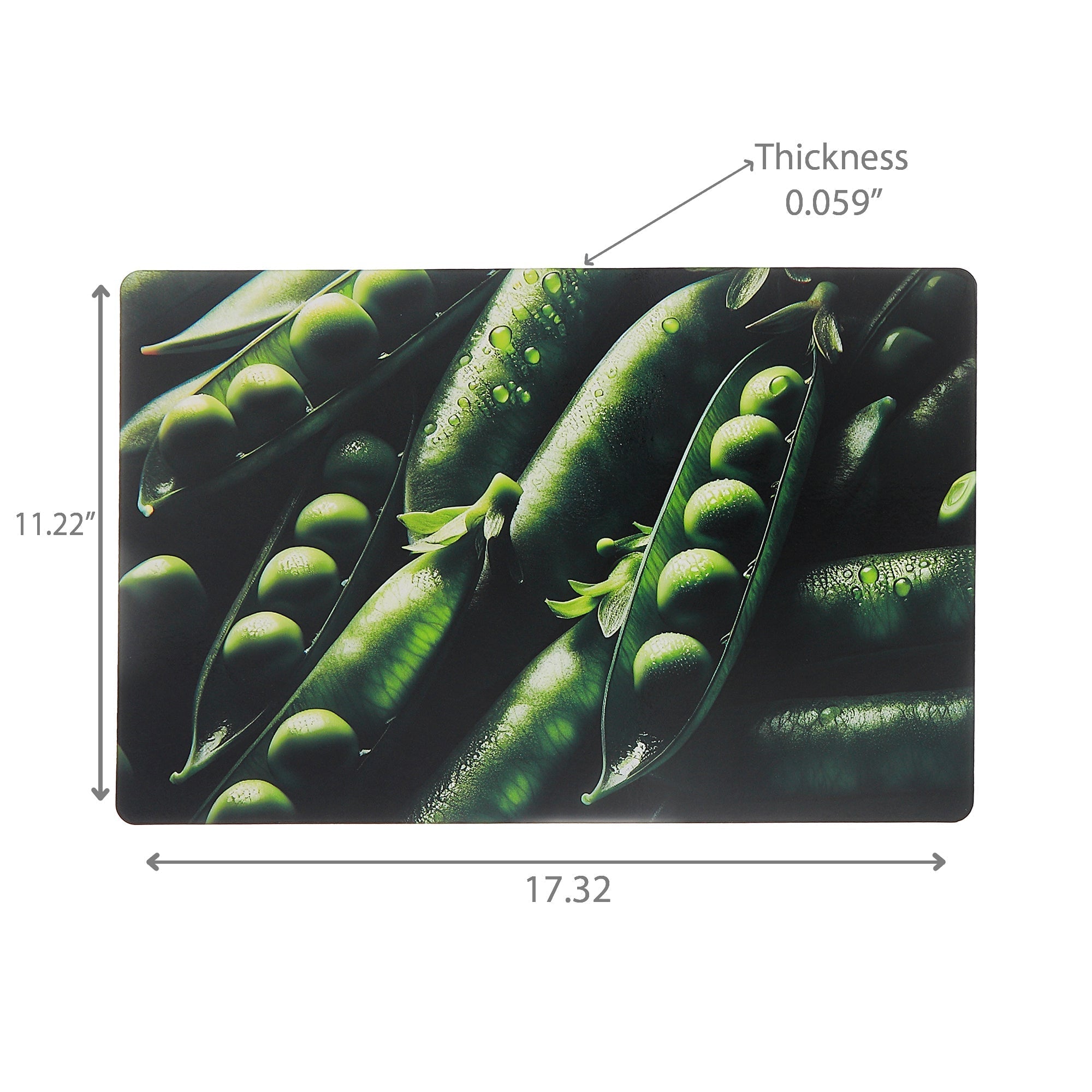 Snow Peas Plastic Placemat Set of 12 – Vegetable-Themed Tableware, Kids Dining Mats