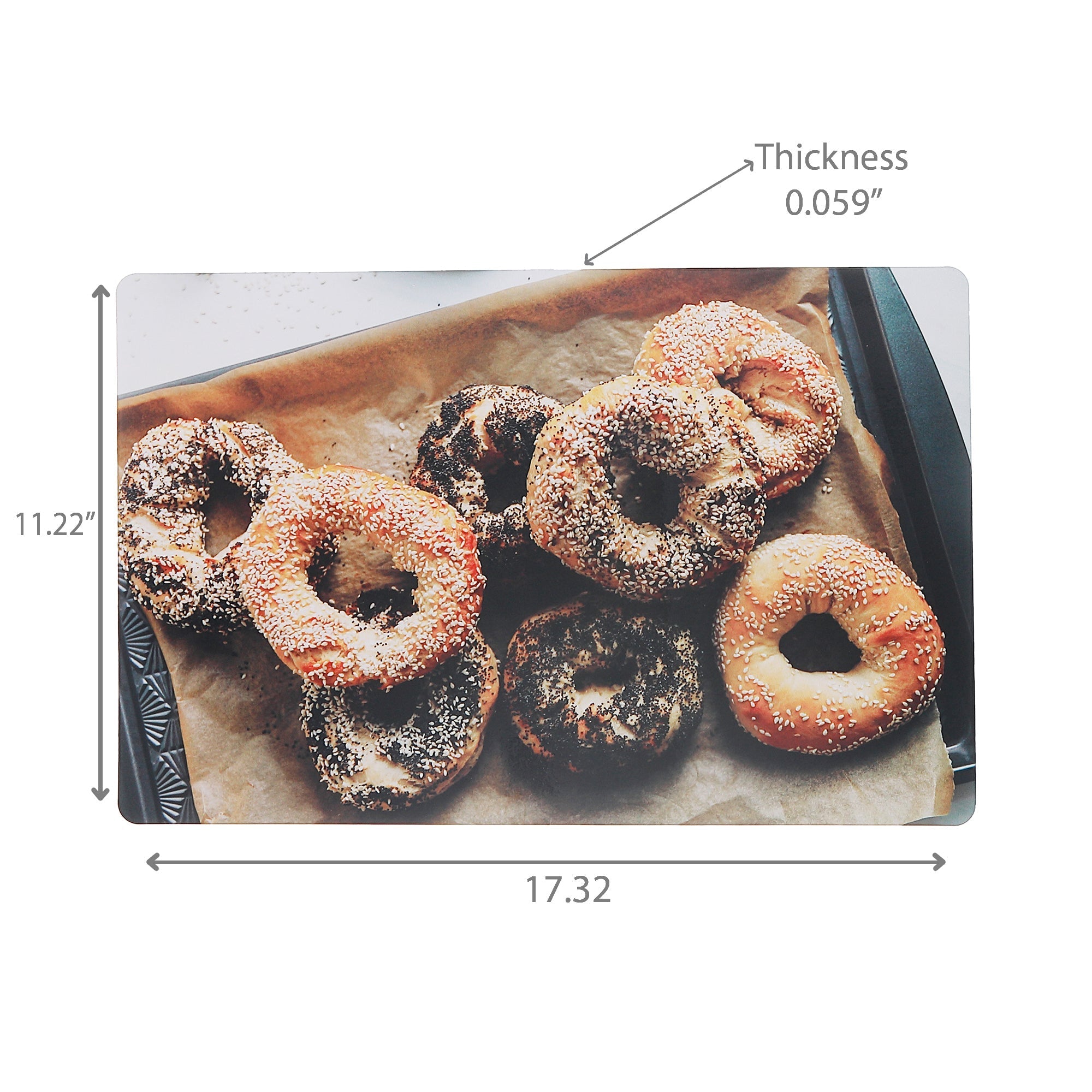 Bagels Plastic Placemat Set of 12 – Food-Themed Tableware, Kids Dining Mats