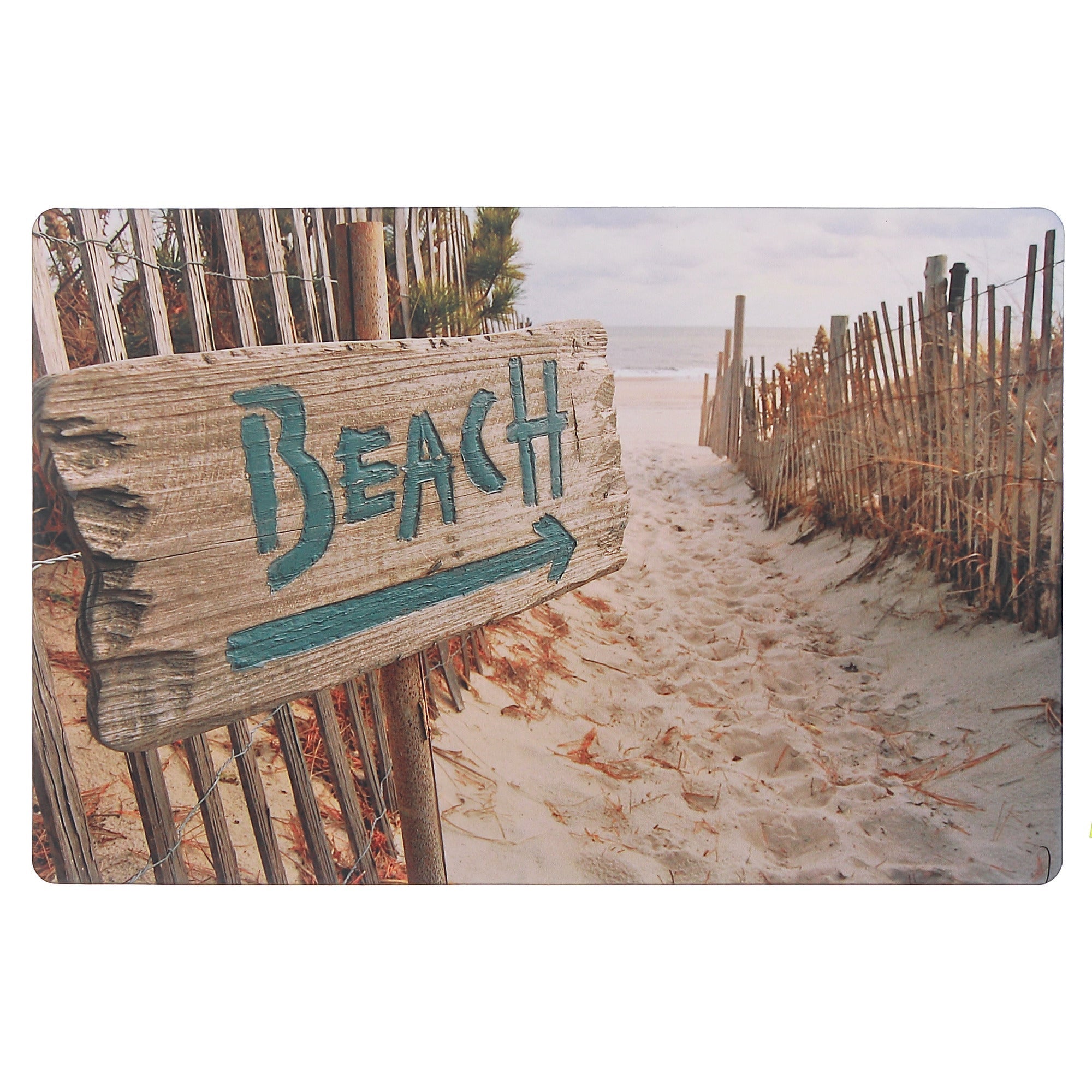 Plastic Placemat To The Beach Coastal Design, Summer Dining Table Mat, Nautical Kitchen Decor, Heat Resistant, Set of 12