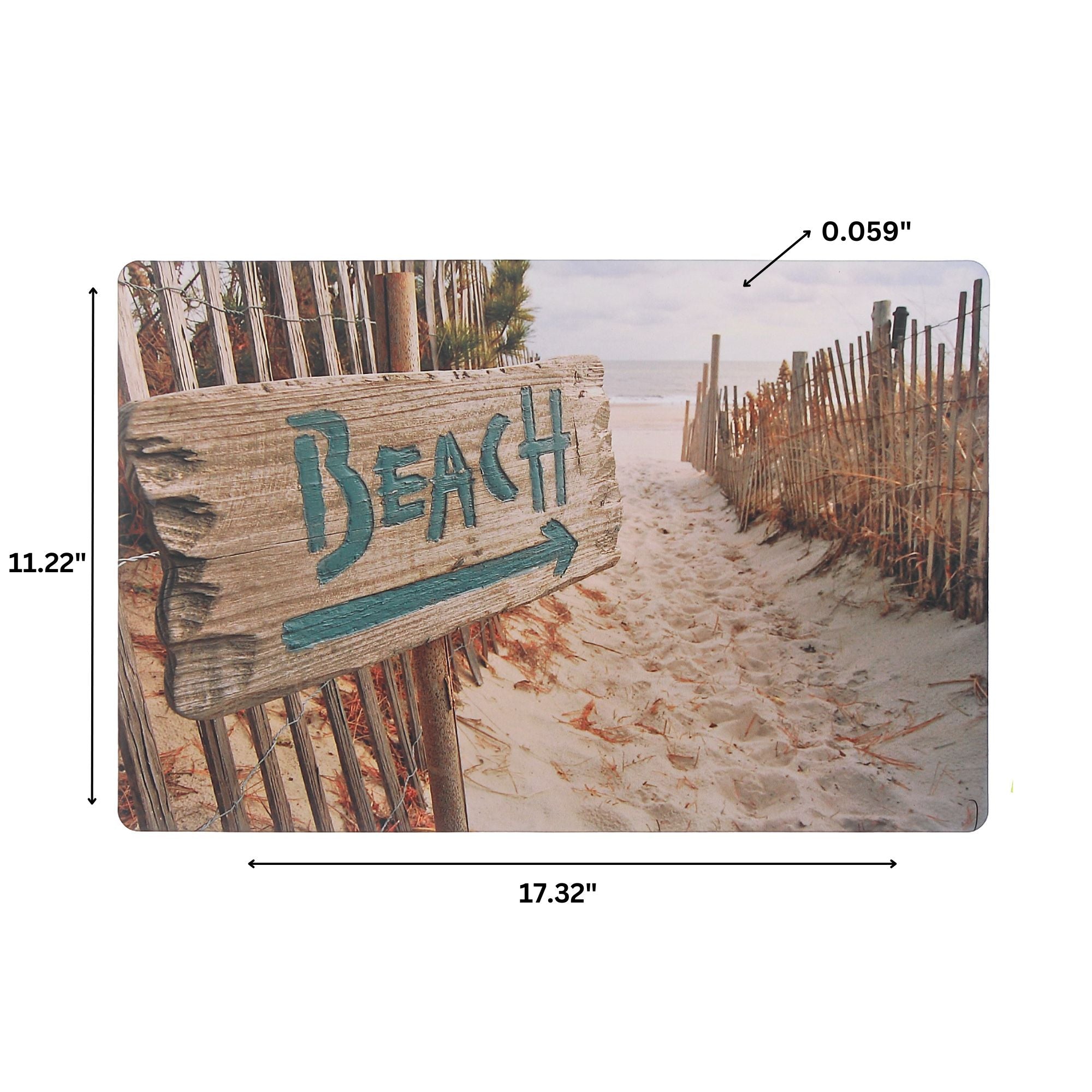 Plastic Placemat To The Beach Coastal Design, Summer Dining Table Mat, Nautical Kitchen Decor, Heat Resistant, Set of 12