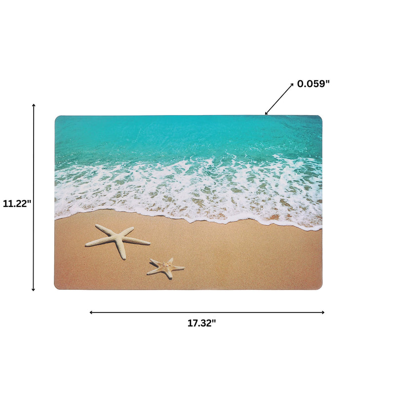 Plastic Placemat Beach & Starfish - Set of 12