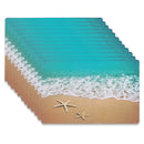 Plastic Placemat Beach & Starfish - Set of 12