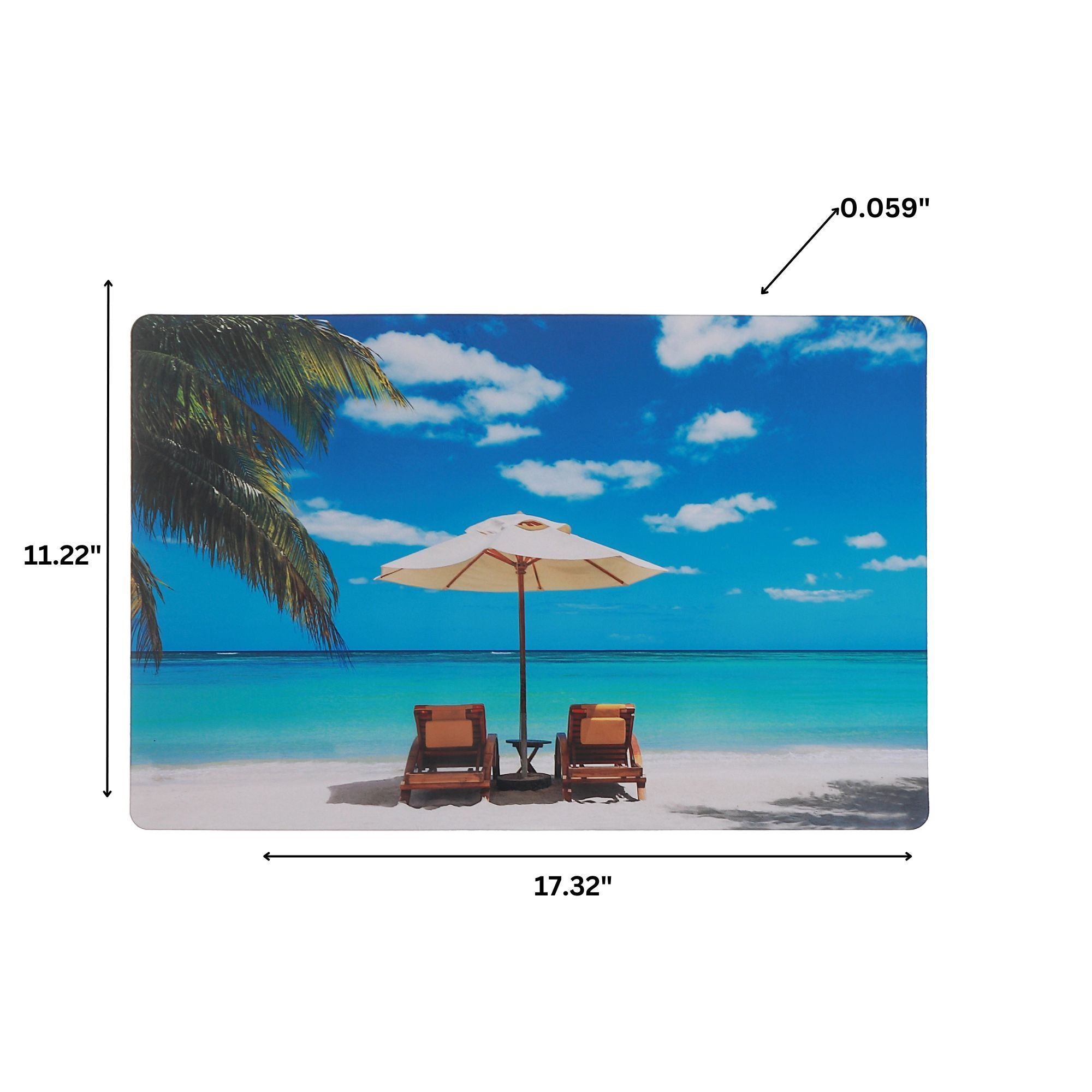 Plastic Placemat Lounge Beach Design, Coastal Dining Table Mat, Summer Kitchen Decor, Nautical Theme, Wipe Clean, Set of 12