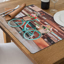 Plastic Placemat Bicycle With Baskets - Set of 12