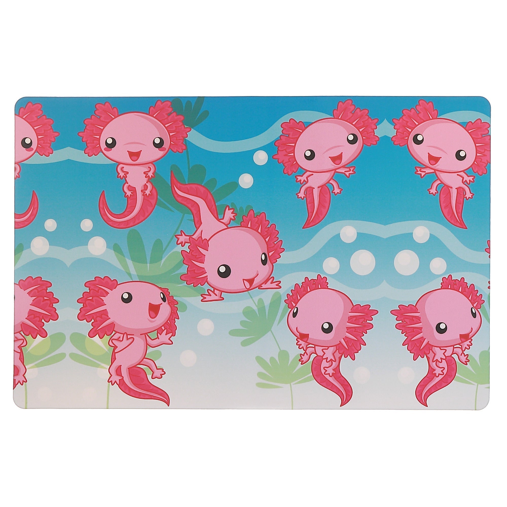 Axolotl Set of 5 Plastic Placemats – Kids Animal Tableware, Fun Dining Mats
