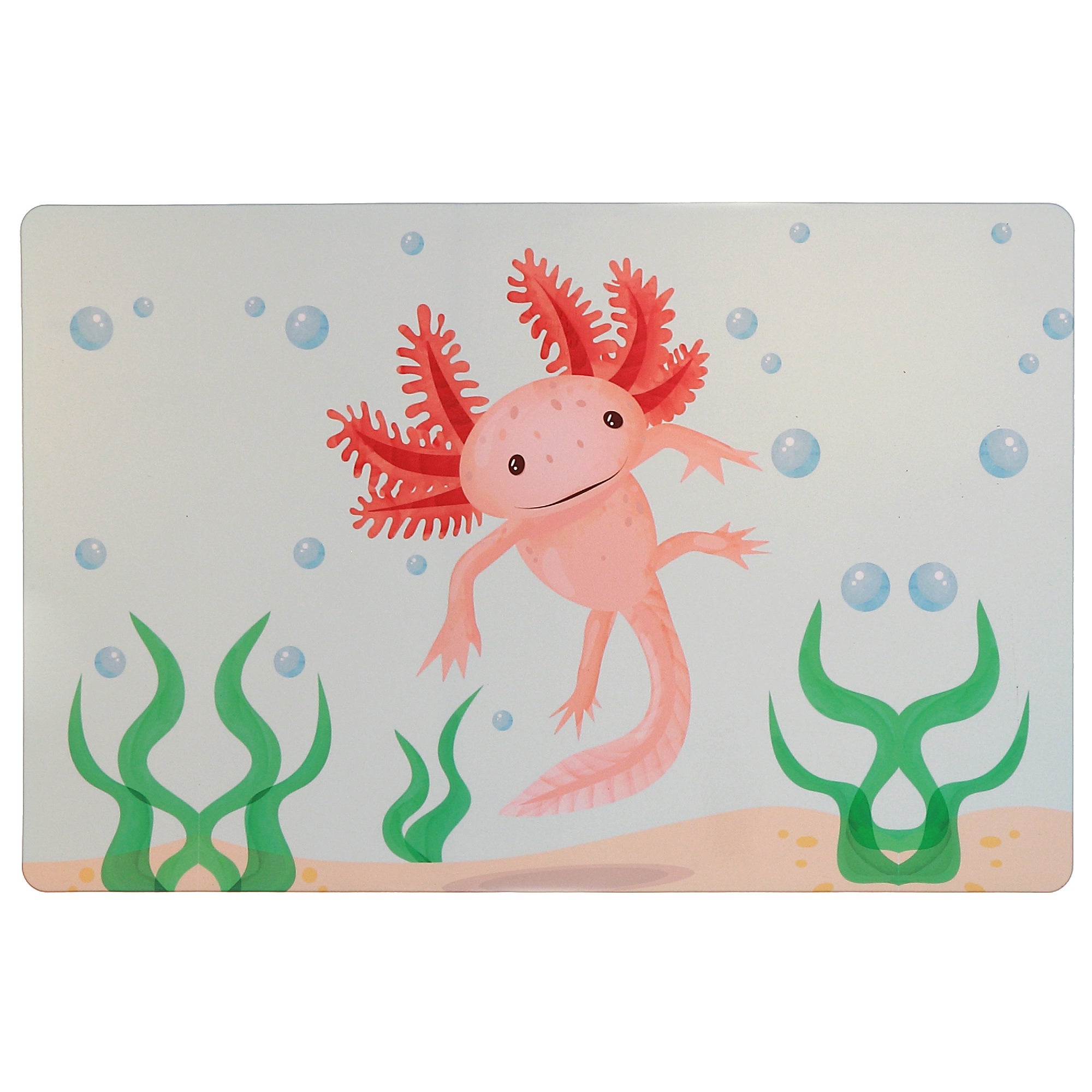Axolotl Plastic Placemat Set of 12 – Kids Animal Tableware, Fun Dining Mats