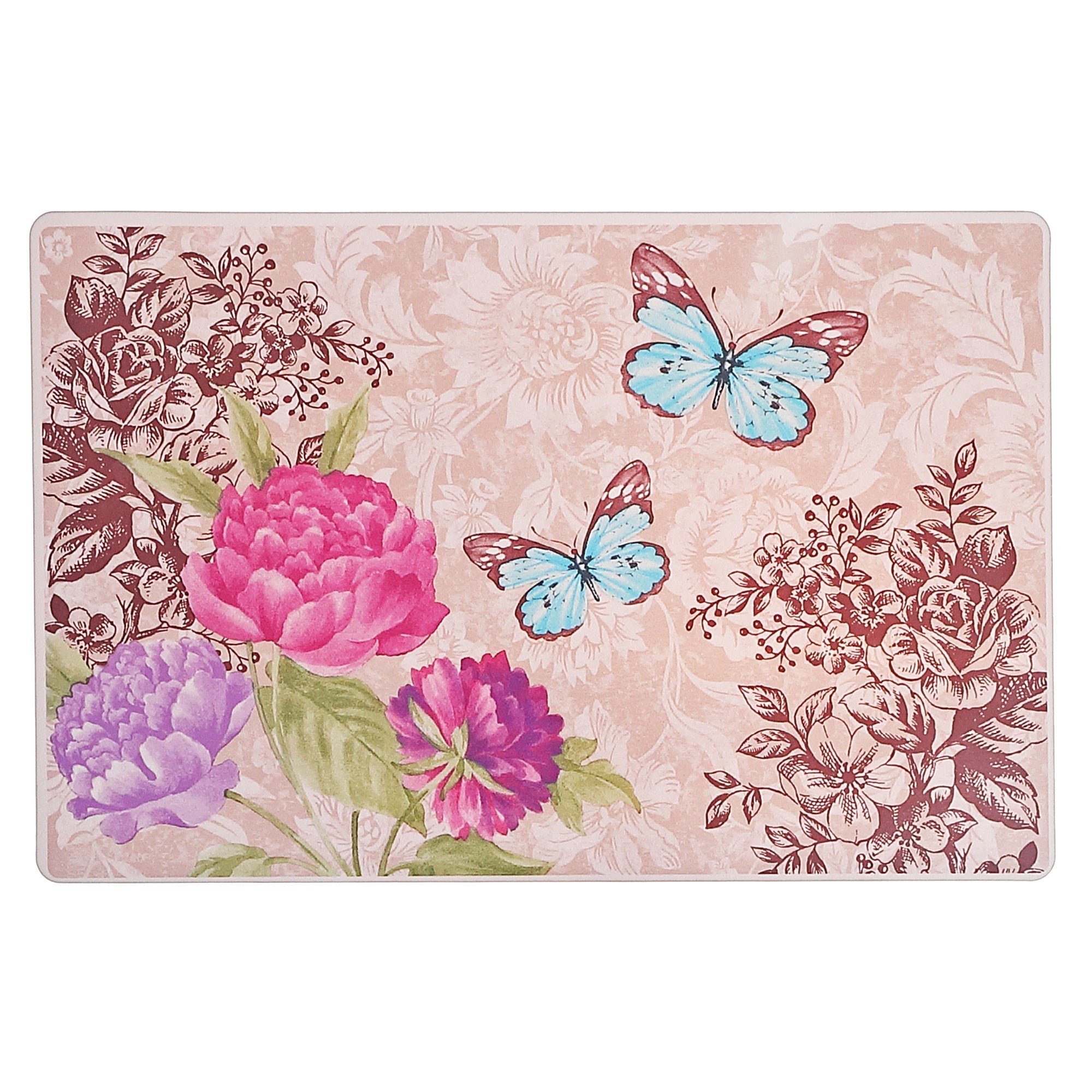 Plastic Placemat Botanical Gardens Set Of 12, Dining Table Decor, Kitchen Accessory