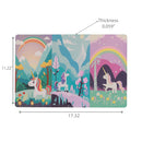 Plastic Placemat Unicorn With Rainbow - Set of 12