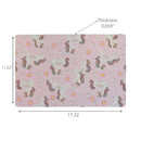 Plastic Placemat Unicorn With Floral - Set of 12