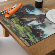 Dinosaur Plastic Placemat Set of 12 – Kids Tableware, Fun Dining Mats, Easy-Clean