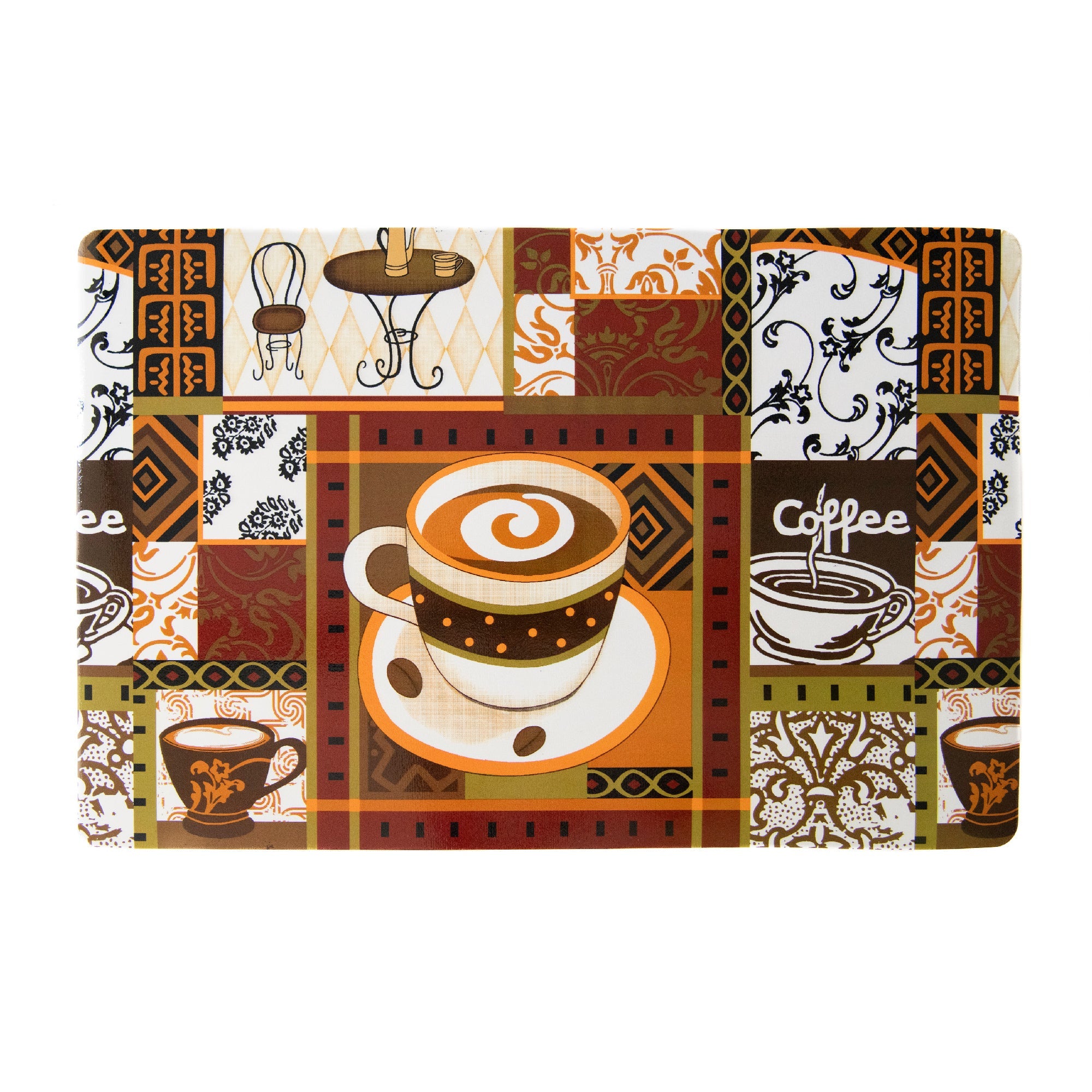 Coffee Galore Print Plastic Dining Placemat - Set of 12