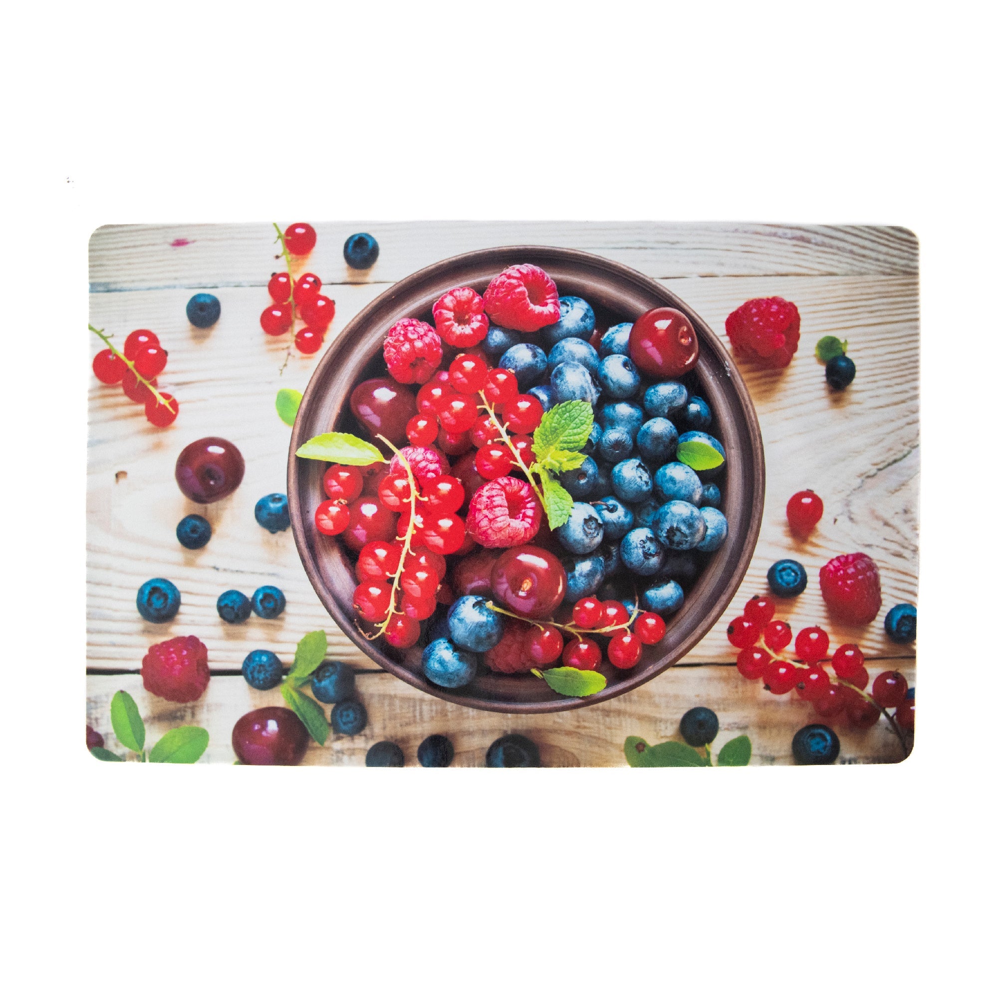 Wild Berries Illustrated Plastic Table Placemat - Set of 12