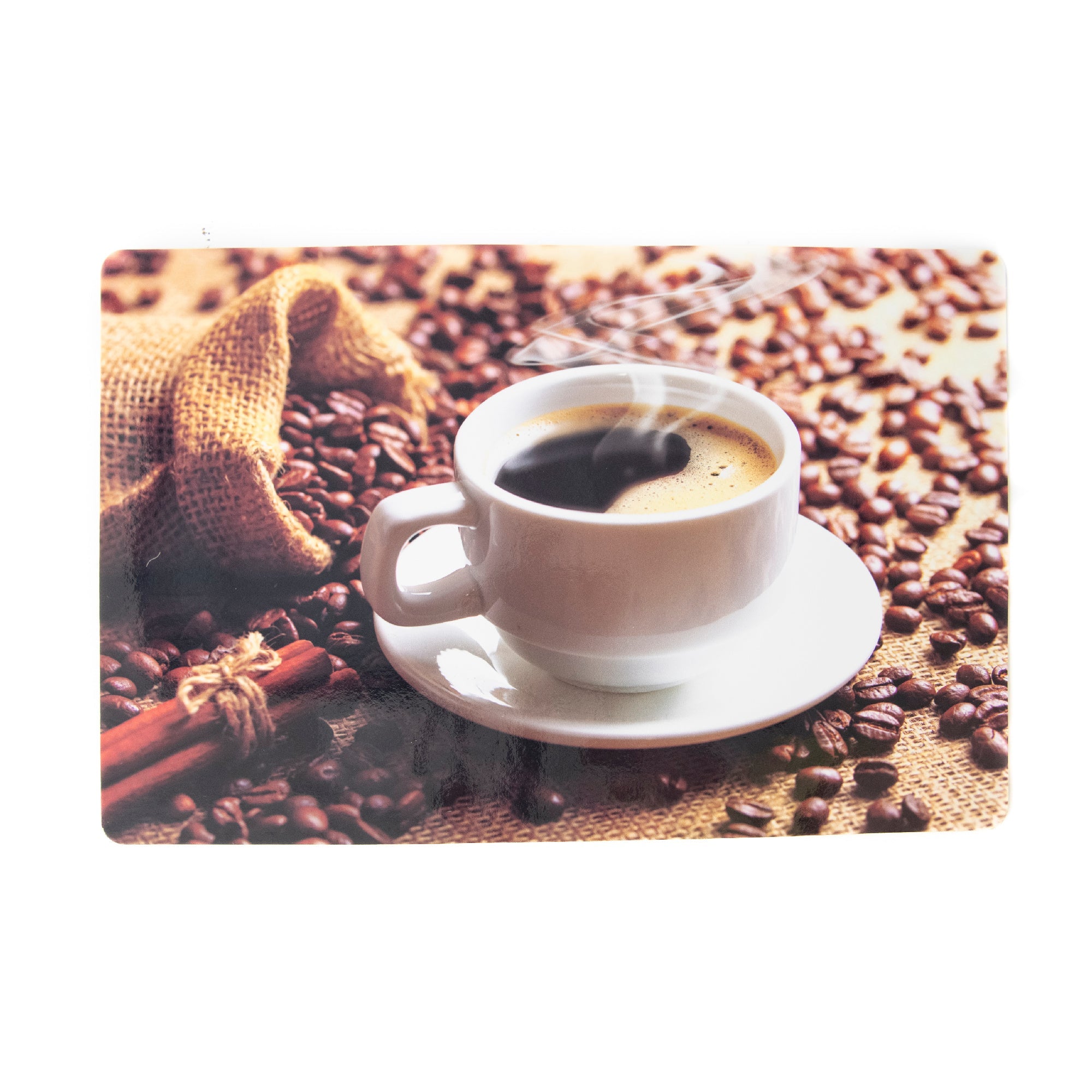 Fresh Cup of Coffee Themed Plastic Placemat - Set of 12