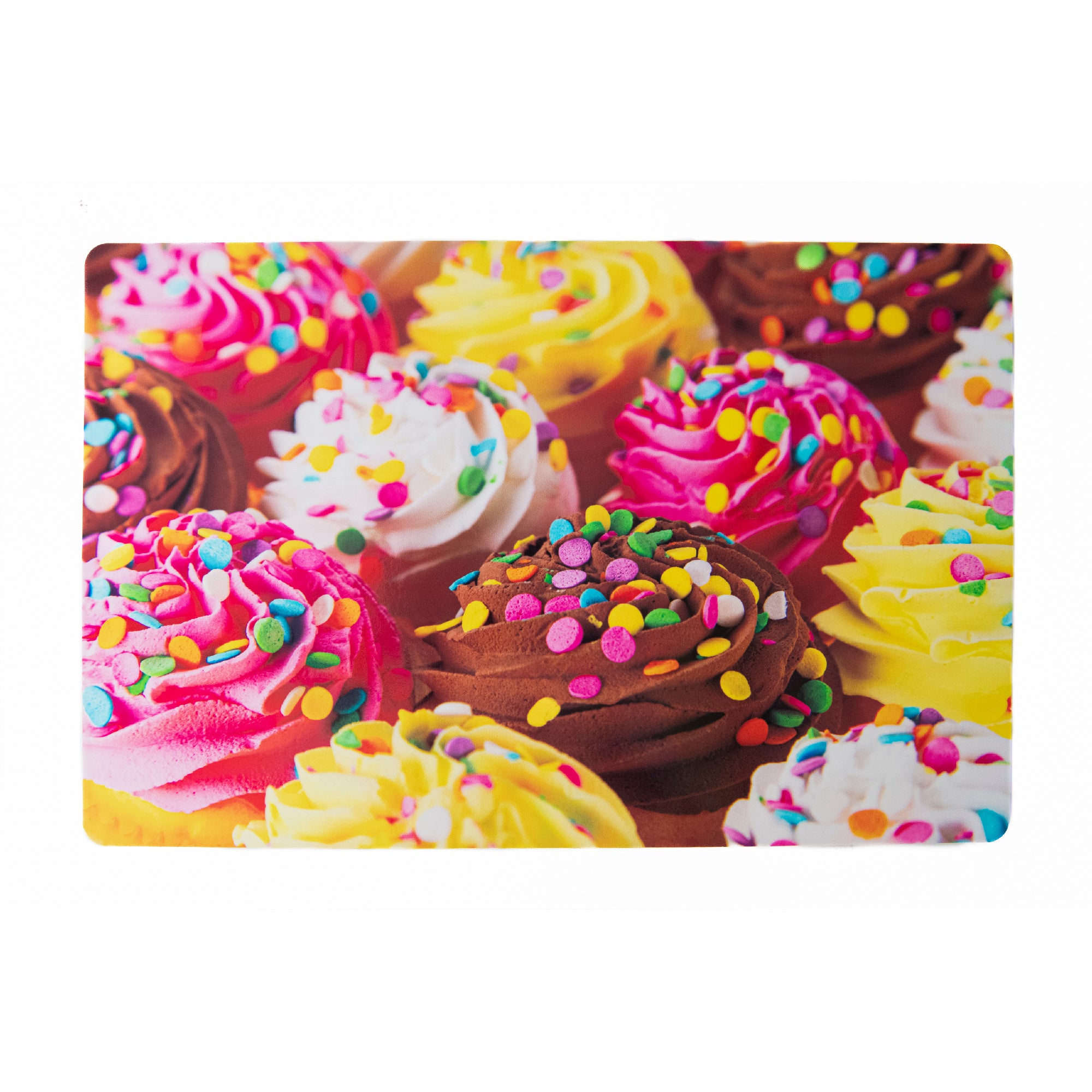 Cupcake with Sprinkles Decorative Plastic Placemat - Set of 12
