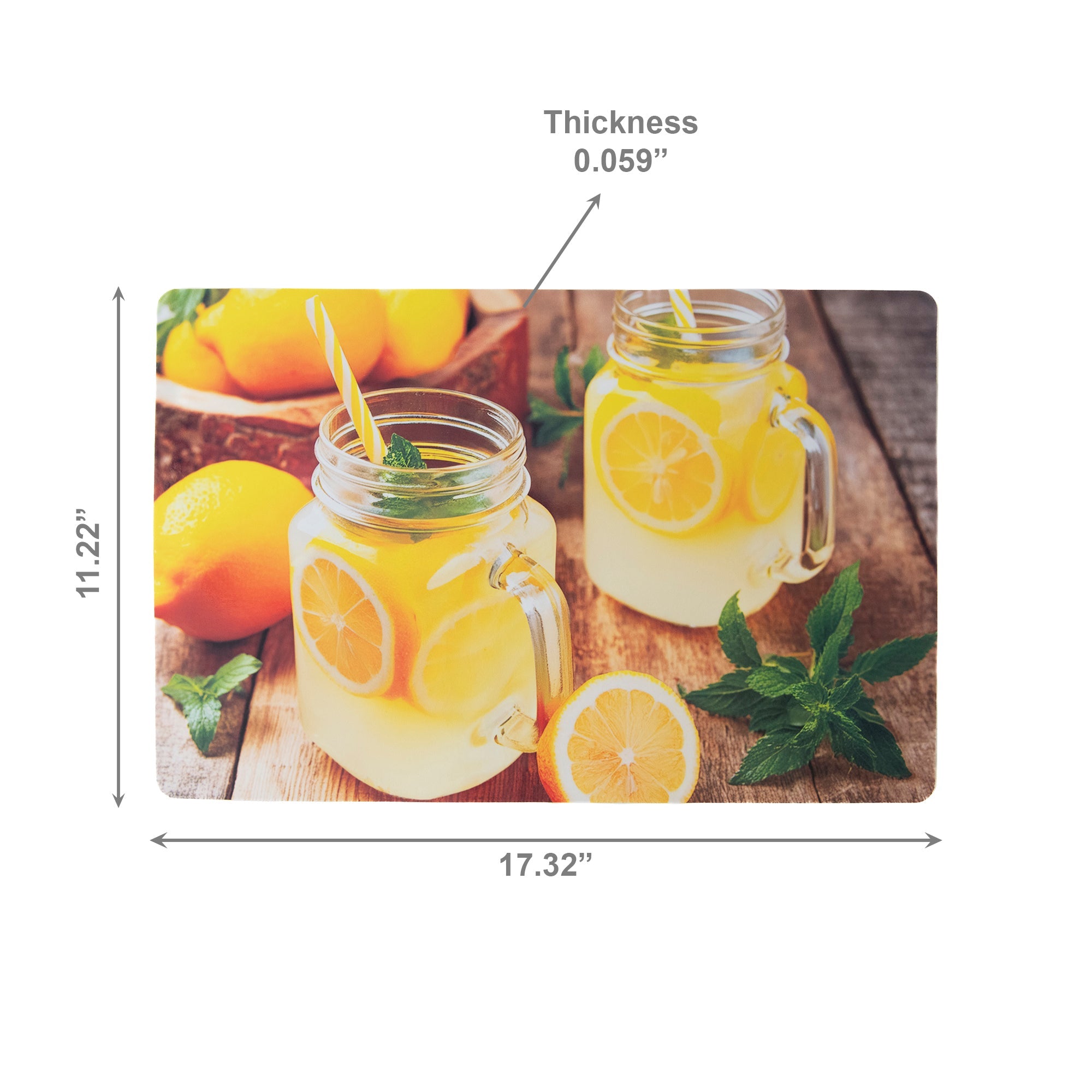 Refreshing Lemonade Graphic Plastic Placemat - Set of 12