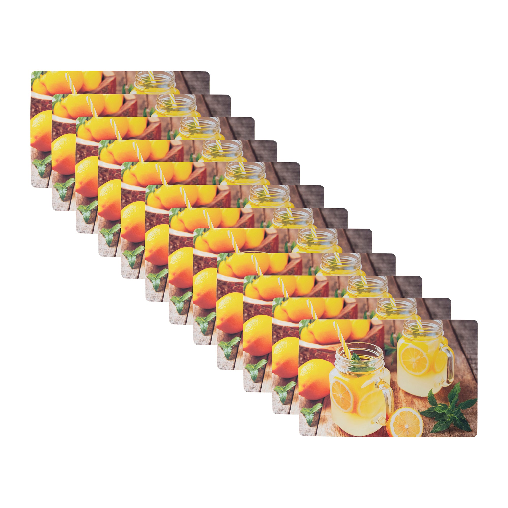 Refreshing Lemonade Graphic Plastic Placemat - Set of 12