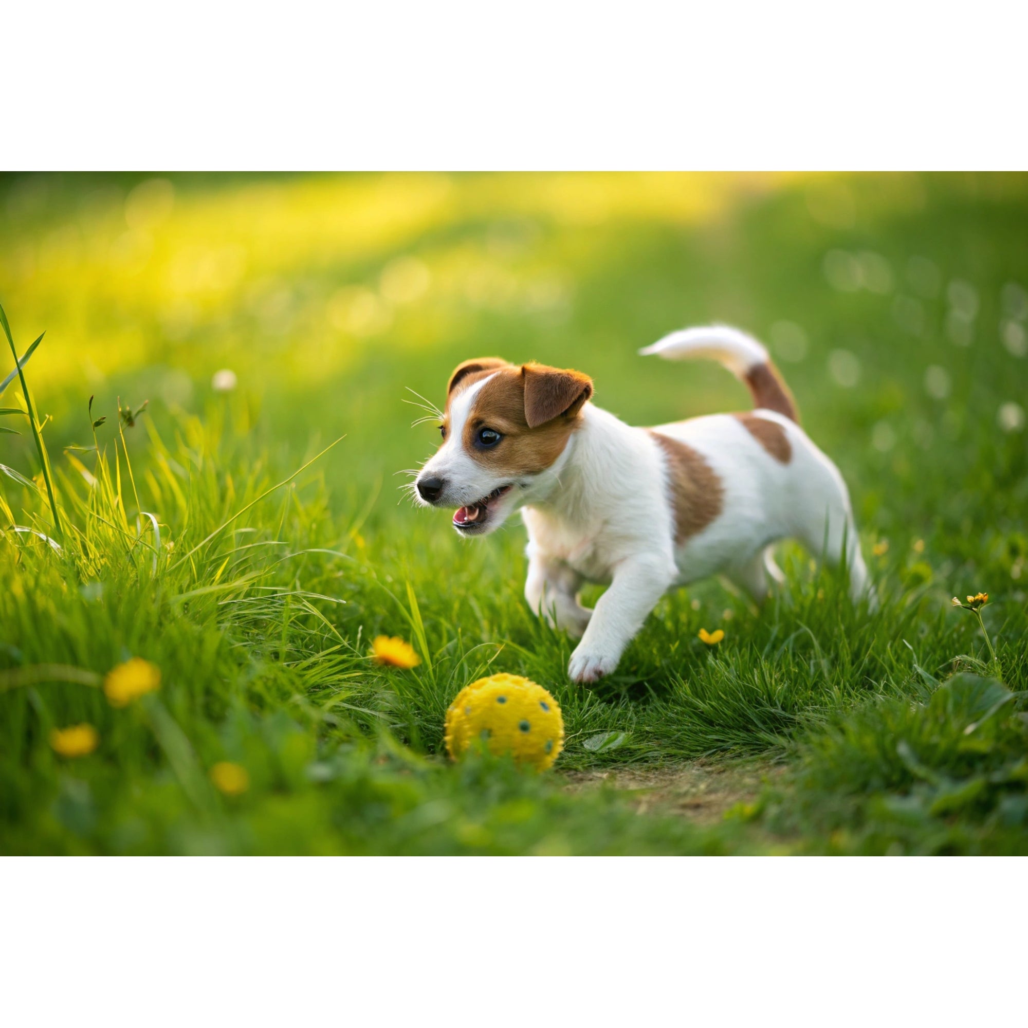 Puppy Chasing Ball Decorative Plastic Placemat - Set of 12