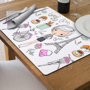 Plastic Placemat Girl In Paris 12 X 18 Set Of 12, Table Decor